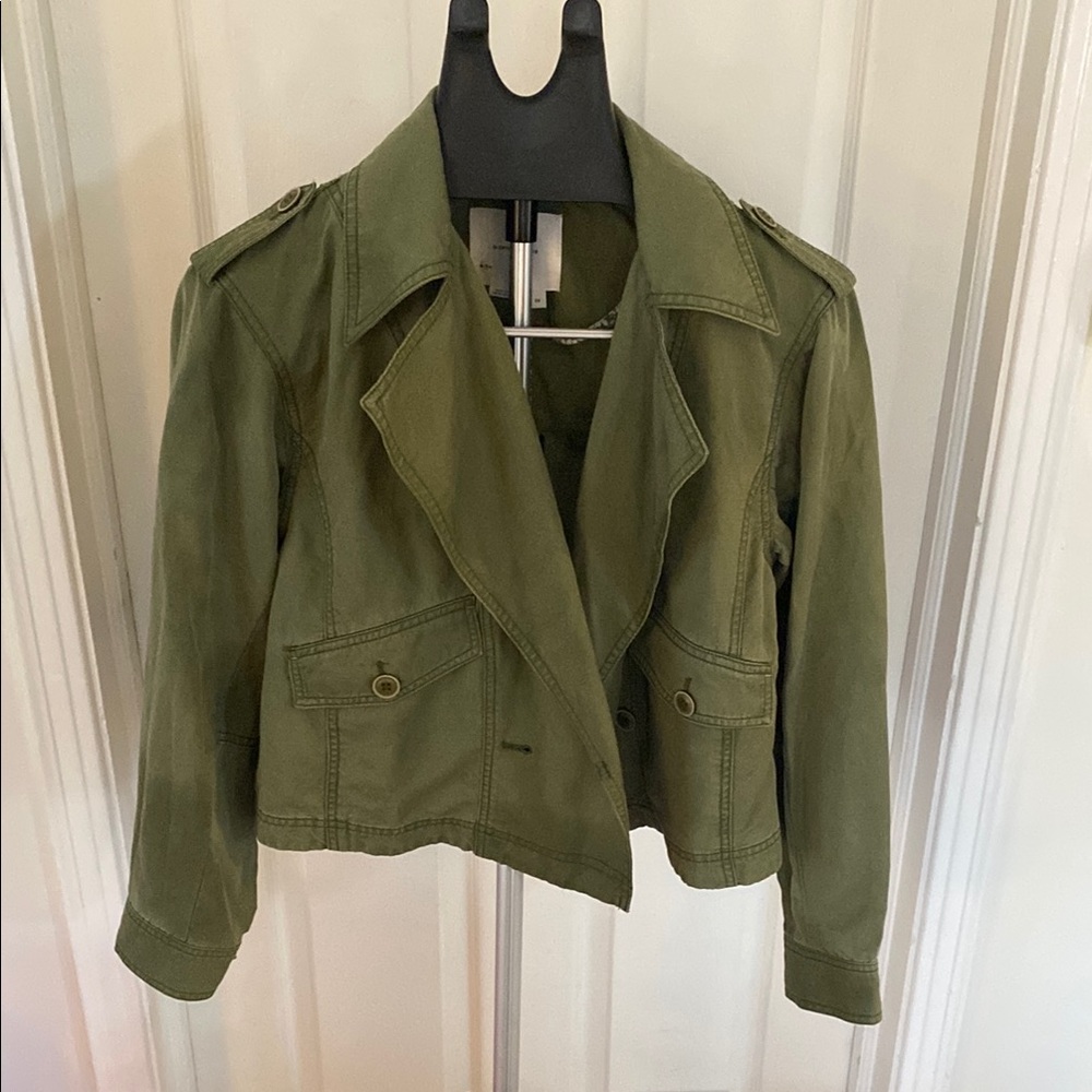 Anthropologie Olive Green Trench Coat